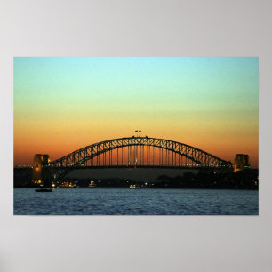 Affiche Coucher de soleil sur le pont de Sydney Harbour, A