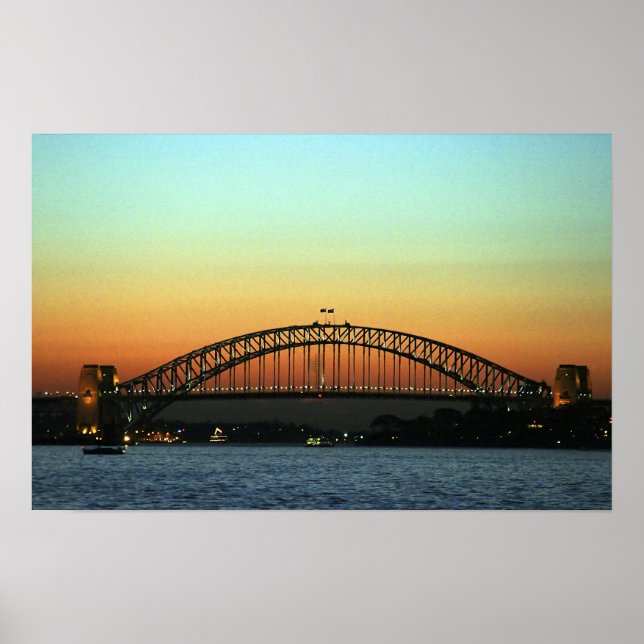 Affiche Coucher de soleil sur le pont de Sydney Harbour, A (Devant)