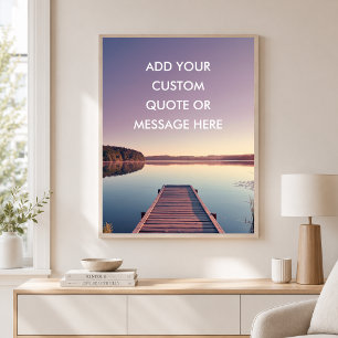 Affiche Coucher de soleil sur le quai du lac - Créez votre