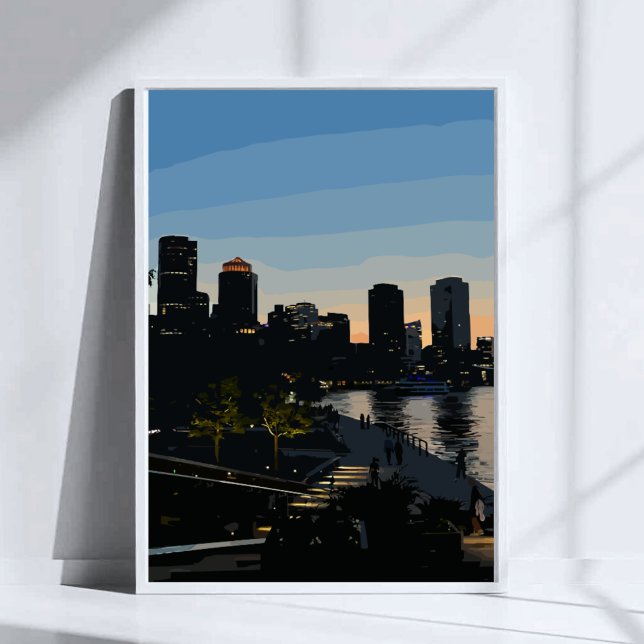 Affiche Coucher de soleil sur le quartier maritime de Bost (Créateur téléchargé)