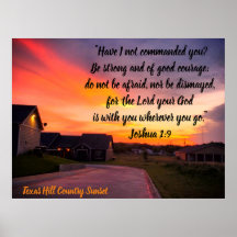 Affiche Coucher de soleil sur le Texas avec Écritu