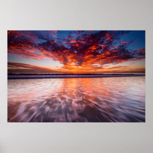 Affiche Coucher de soleil sur les îles anglo-normandes