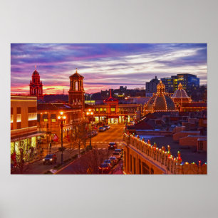 Affiche Coucher de soleil sur les lumières de la Plaza de