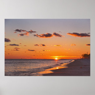 Affiche Coucher de soleil sur l'île Dauphin, Alabama