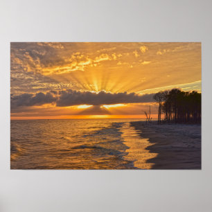 Affiche Coucher de soleil sur l'île de Dauphin, Alabama