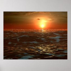 Affiche Coucher de soleil sur l'océan