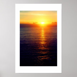 Affiche Coucher de soleil sur mer
