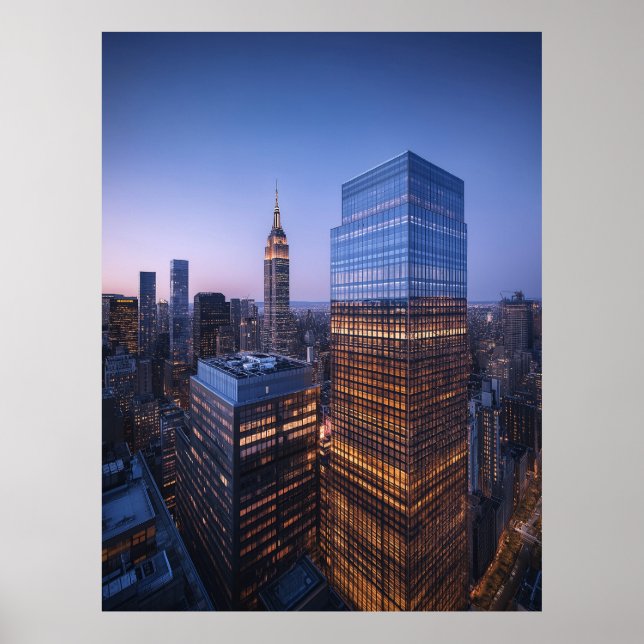 Affiche Coucher de soleil sur New York (Devant)