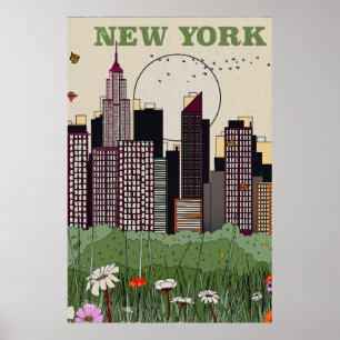 Affiche Coucher de soleil sur New York City