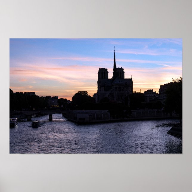 Affiche Coucher de soleil sur Notre Dame de Paris (Devant)