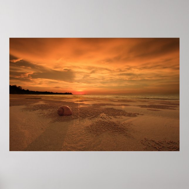 Affiche Coucher De Soleil Sur Une Plage Thaï (Devant)