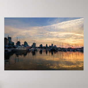 Affiche Coucher de soleil sur Vancouver Skyline