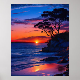 Affiche Coucher de soleil tropical