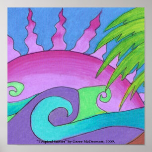 Affiche "Coucher de soleil tropical"