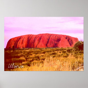 Affiche Coucher de soleil Uluru Voyage en Australie Centra