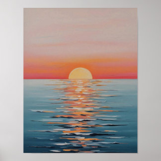 Affiche Coucher De Soleil Vibrant Sur Des Eaux Tranquilles