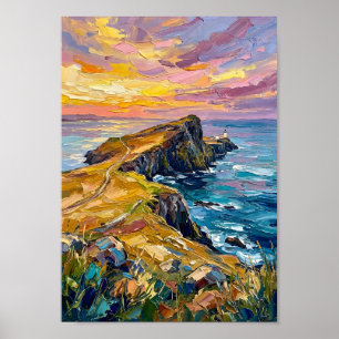 Affiche Coucher de soleil vibrant sur la côte