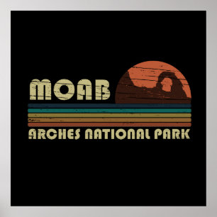 Affiche Coucher de soleil vintage Moab Utah - Parc nationa