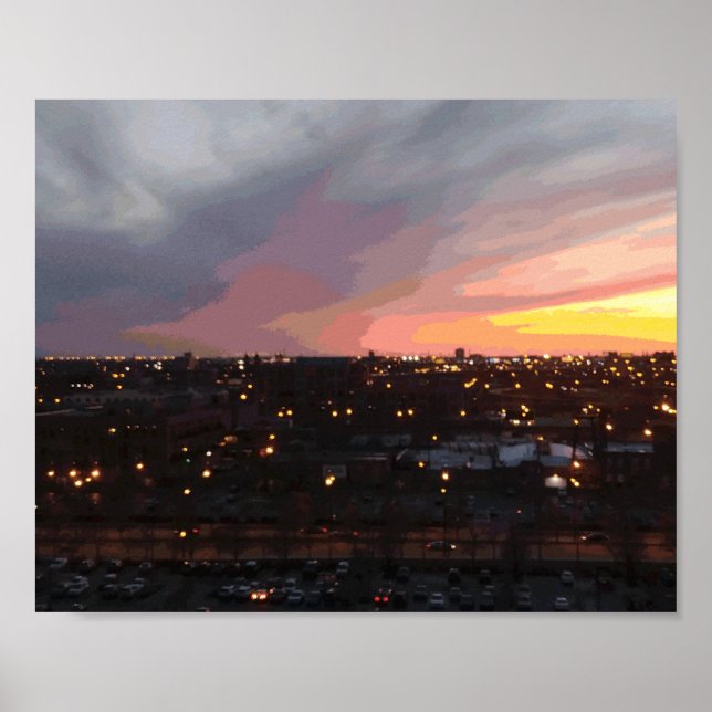 Affiche coucher du soleil - 6 avril 2018 19h34. (Devant)