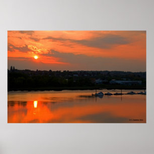 Affiche Coucher du soleil au-dessus de copie de Medway