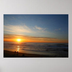 Affiche Coucher du soleil au-dessus de l'océan pacifique