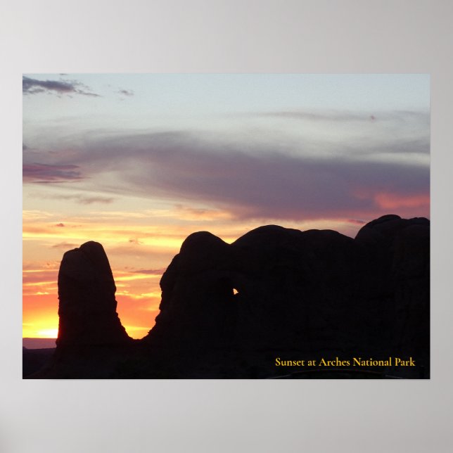 Affiche Coucher du soleil au Parc national des Arches (Devant)