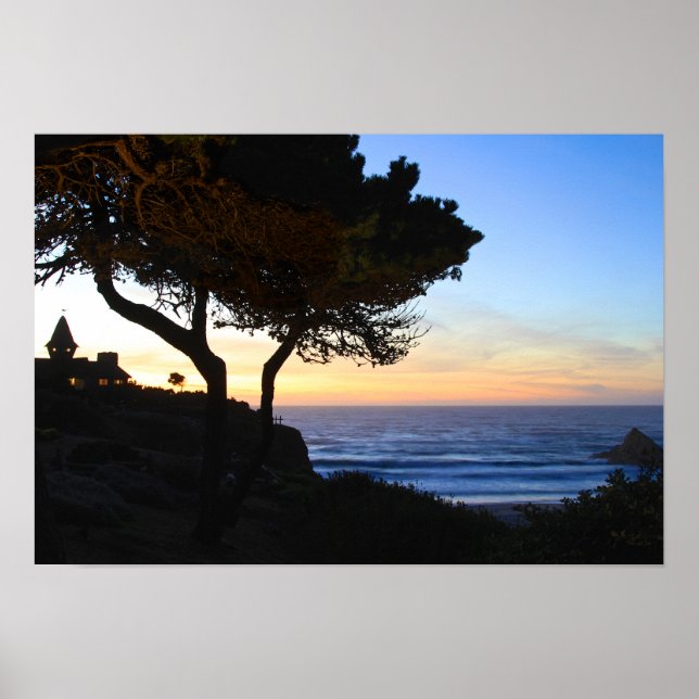 Affiche Coucher du soleil, Beach House, Cliff (Devant)