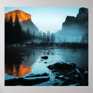Affiche Coucher du soleil brumeux dans Yosemite