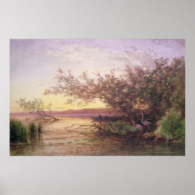 Affiche coucher du soleil, Camargue (Devant)