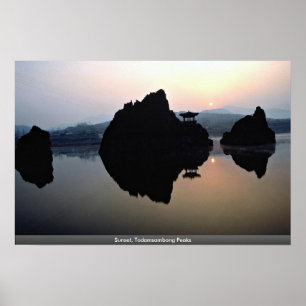 Affiche Coucher du soleil, crêtes de Todamsambong