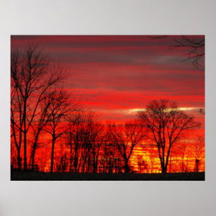 Affiche Coucher du soleil de janvier