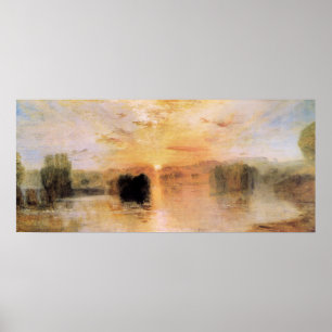 Affiche Coucher du soleil de Petworth de lac par Joseph