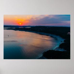 Affiche Coucher du soleil de Travis de lac