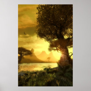 Affiche Coucher du soleil d'or
