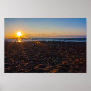 Affiche Coucher du soleil du lac Supérieur, Ontonagon,