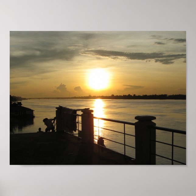 Affiche Coucher du soleil du Mékong ... Nong Khai, Isaan,  (Devant)