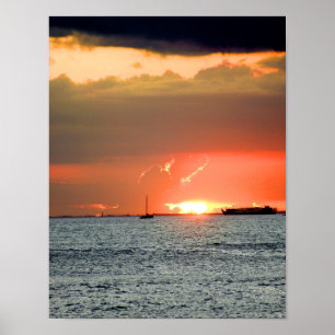 Affiche Coucher du soleil hawaïen