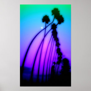 Affiche Coucher du soleil psychédélique