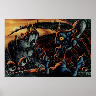 Affiche Coucher du soleil sur la colline