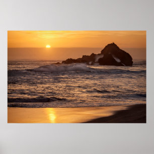 Affiche Coucher Du Soleil Sur La Plage De Pfeiffer