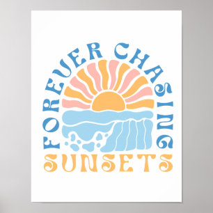 Affiche "Couchers de soleil pour toujours" Amoureux de la
