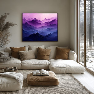 Affiche Couches de la Montagne Violette – Paysage Violet A