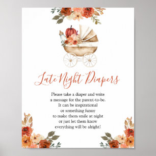 Affiche Couches de nuit pour bébé Poussette Citrouille Bab