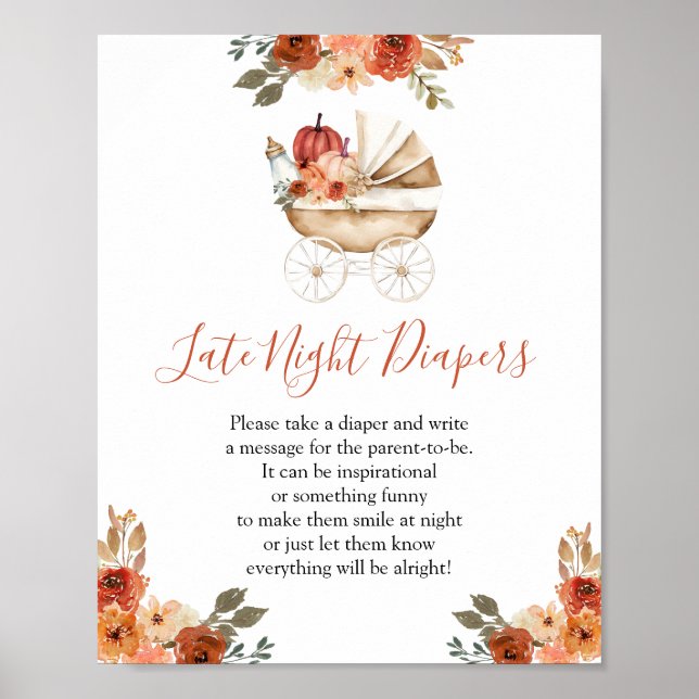 Affiche Couches de nuit pour bébé Poussette Citrouille Bab (Devant)