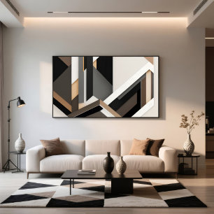 Affiche Couches Géométriques Neutres 3D