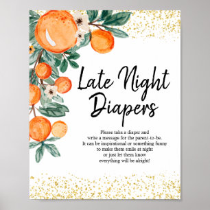 Affiche Couches Orange Été Aquarelle Nuit