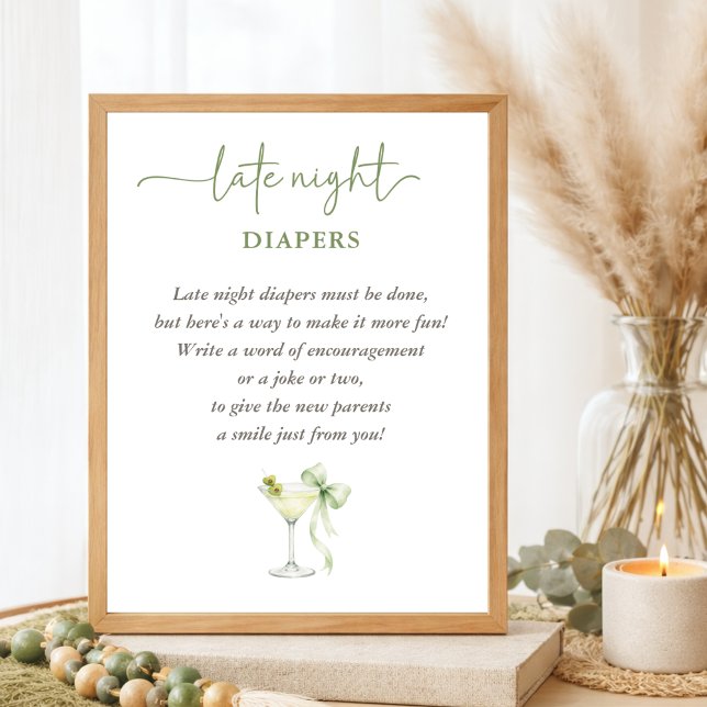 Affiche Couches pour bébé pour soirée Chic A TIni One Baby (Créateur téléchargé)