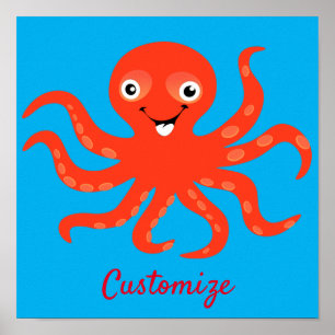 Affiche Coucou rouge souriant Octopus Thunder_Cove