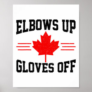 Affiche Coudes relevés gants éteints drapeau du Canada hoc