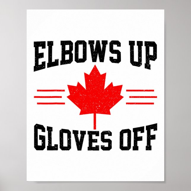 Affiche Coudes relevés gants éteints drapeau du Canada hoc (Devant)